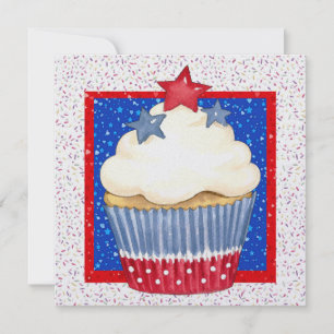 Patriotic Cupcake Invitation