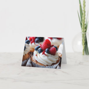 Patriotic Cupcake Thank You Card