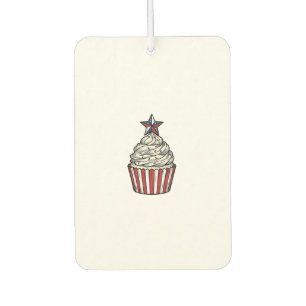 Patriotic Cupcake Vintage Engraving Fourth of July Car Air Freshener