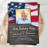 Patriotic Custom Photo American Flag Birthday  Invitation<br><div class="desc">USA American Flag Birthday Party Invitations. Invite friends and family to your patriotic birthday celebration with these modern American Flag invitations. Personalise this american flag invitation with your event, photo, name, and party details. See our collection for matching patriotic birthday gifts , party favours, and supplies. COPYRIGHT © 2021 Judy...</div>