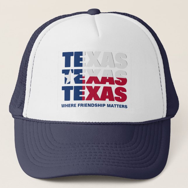 Patriotic Custom TEXAS FLAG Trucker Hat (Front)