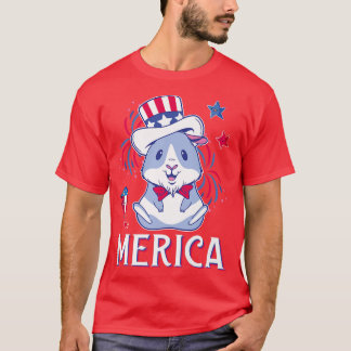 Patriotic Cute American Guinea Pig 4th of July Me T-Shirt