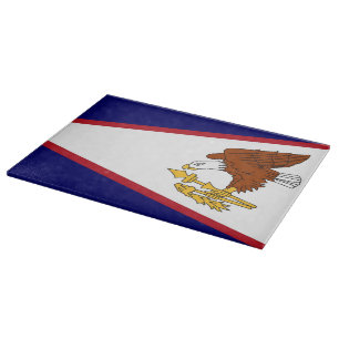 Patriotic cutting board with American Samoa flag