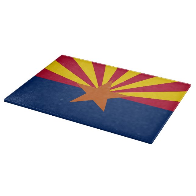 Patriotic cutting board with Arizona State flag (Corner)