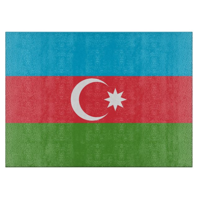 Patriotic cutting board with Flag of Azerbaijan (Front)