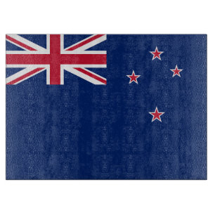 Patriotic cutting board with Flag of New Zealand