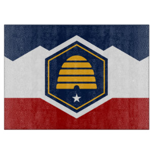 Patriotic cutting board with Flag of Utah, US