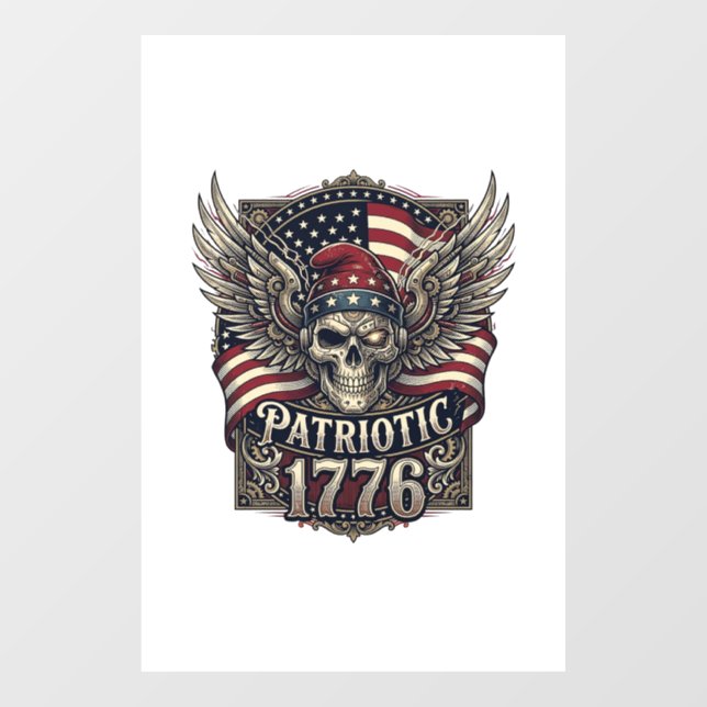 Patriotic Cyber Liberty Skull Cyberpunk Future Fre (Sheet)