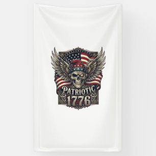 Patriotic Cyber Liberty Skull Cyberpunk Future Fre Banner
