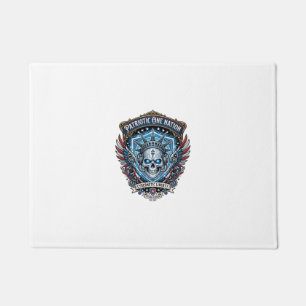 Patriotic Cyber Liberty Skull Cyberpunk Future Fre Doormat