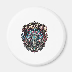 Patriotic Cyber Liberty Skull Cyberpunk Future Fre Magnet