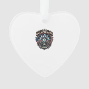 Patriotic Cyber Liberty Skull Cyberpunk Future Fre Ornament