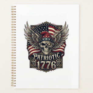 Patriotic Cyber Liberty Skull Cyberpunk Future Fre Planner