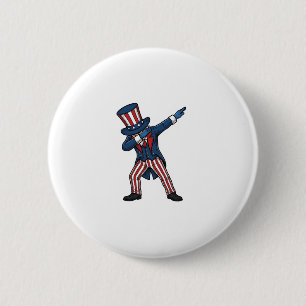 Patriotic Dabbing Character Vintage Vector Design_ 6 Cm Round Badge