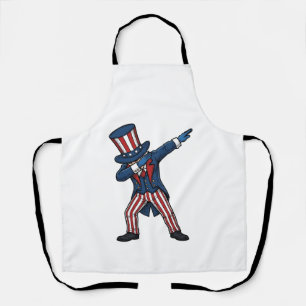 Patriotic Dabbing Character Vintage Vector Design_ Apron