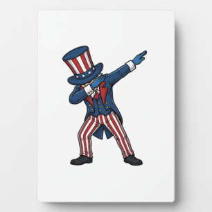 Patriotic Dabbing Character Vintage Vector Design_ Plaque