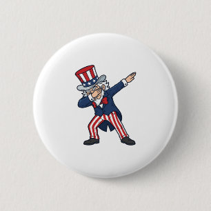 Patriotic Dabbing Gentleman Vintage Vector Design_ 6 Cm Round Badge