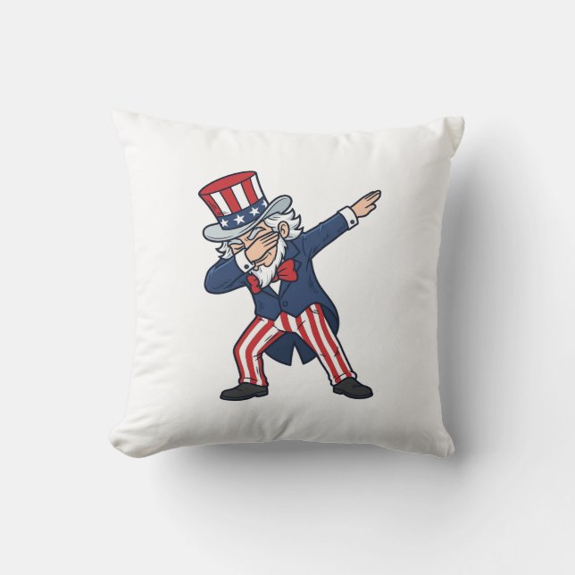 Patriotic Dabbing Gentleman Vintage Vector Design_ Cushion (Front)