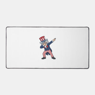 Patriotic Dabbing Gentleman Vintage Vector Design_ Desk Mat