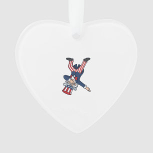 Patriotic Dabbing Gentleman Vintage Vector Design_ Ornament