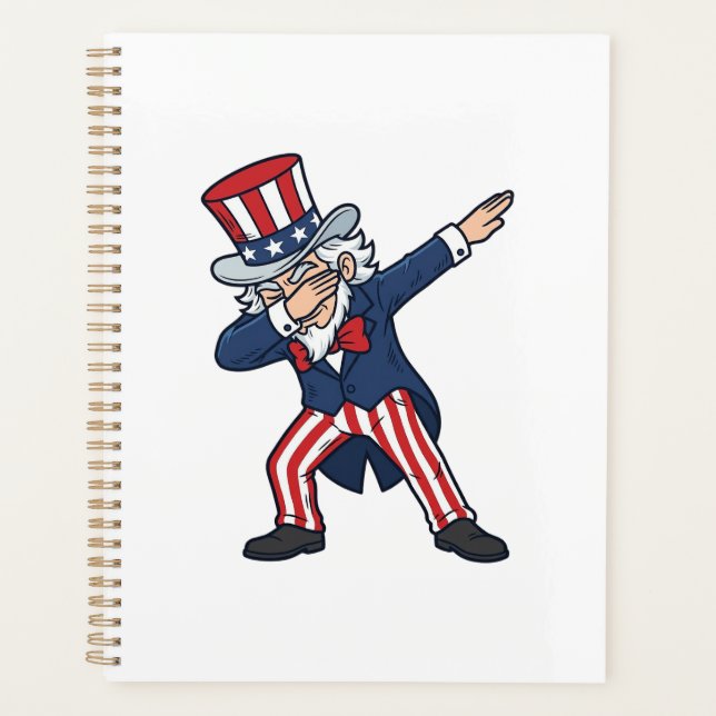 Patriotic Dabbing Gentleman Vintage Vector Design_ Planner (Front)