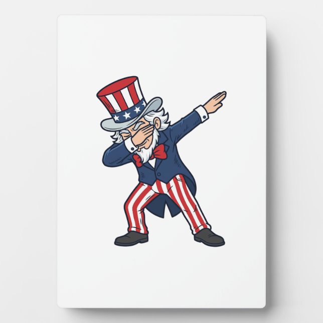 Patriotic Dabbing Gentleman Vintage Vector Design_ Plaque (Front)