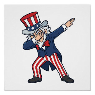 Patriotic Dabbing Gentleman Vintage Vector Design_ Poster