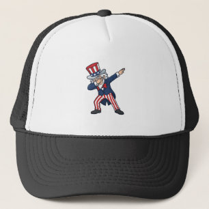 Patriotic Dabbing Gentleman Vintage Vector Design_ Trucker Hat