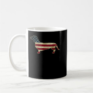 Patriotic Dachshund 4th Of July American Flag Dog Coffee Mug