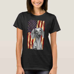 Patriotic Dachshund American Flag July 4th Dog T-Shirt