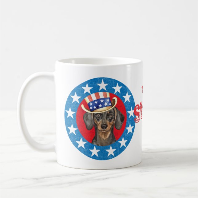 Patriotic Dachshund Coffee Mug (Left)