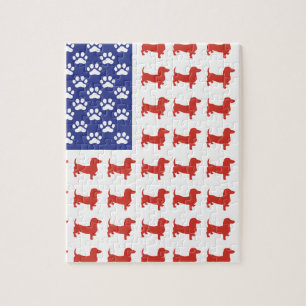 Patriotic Dachshund Doxie Jigsaw Puzzle
