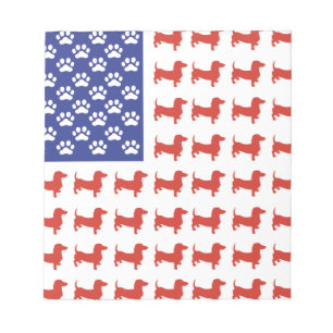 Patriotic Dachshund Doxie Notepad