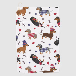 Patriotic Dachshund Golf Towel