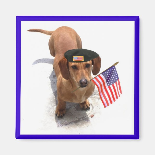 Patriotic dachshund magnet (Front)