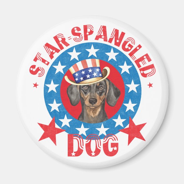 Patriotic Dachshund Magnet (Front)