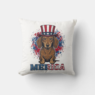 Patriotic Dachshund Merica Vintage Dog Shirt_1 Cushion