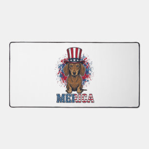 Patriotic Dachshund Merica Vintage Dog Shirt_1 Desk Mat