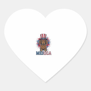 Patriotic Dachshund Merica Vintage Dog Shirt_1 Heart Sticker