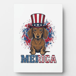 Patriotic Dachshund Merica Vintage Dog Shirt_1 Plaque