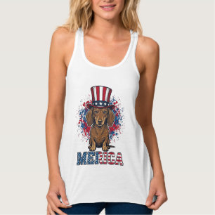 Patriotic Dachshund Merica Vintage Dog Shirt_1 Singlet