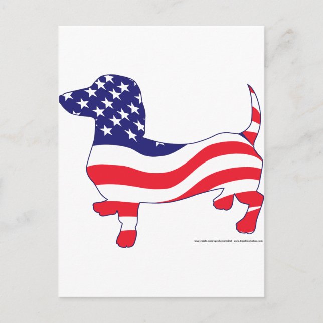Patriotic Dachshund Postcard (Front)