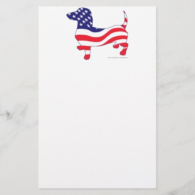Patriotic Dachshund Stationery (Front)