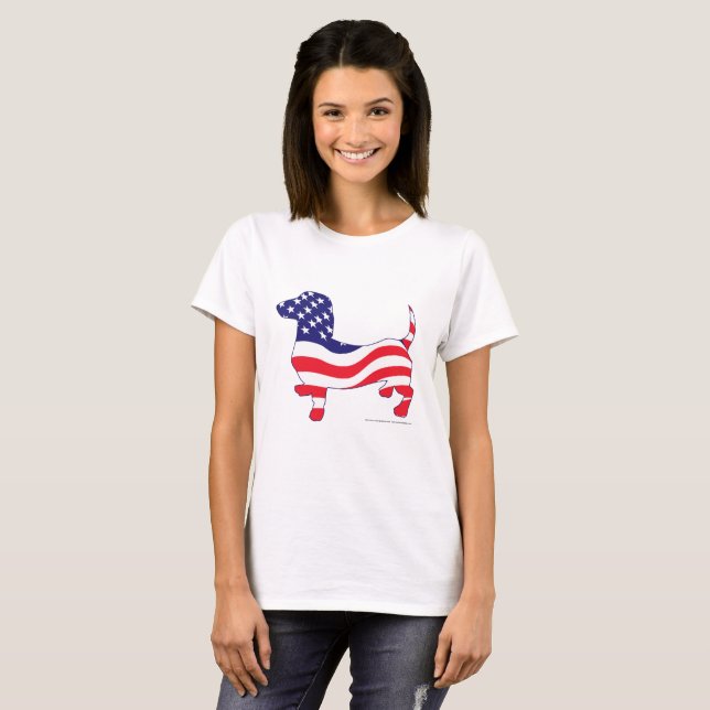 Patriotic Dachshund T-Shirt (Front Full)