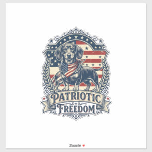 Patriotic Dachshund Vector Graphic Tee_1
