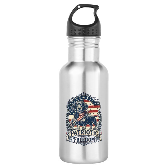 Patriotic Dachshund Vector Graphic Tee_1 532 Ml Water Bottle (Front)
