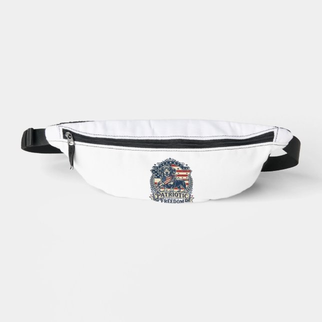Patriotic Dachshund Vector Graphic Tee_1 Bum Bags (Front)