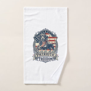 Patriotic Dachshund Vector Graphic Tee_1 Hand Towel