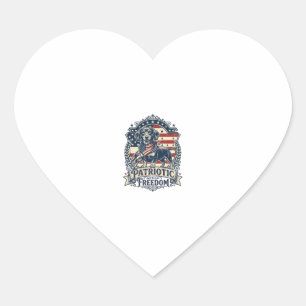 Patriotic Dachshund Vector Graphic Tee_1 Heart Sticker