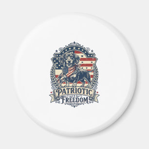 Patriotic Dachshund Vector Graphic Tee_1 Magnet